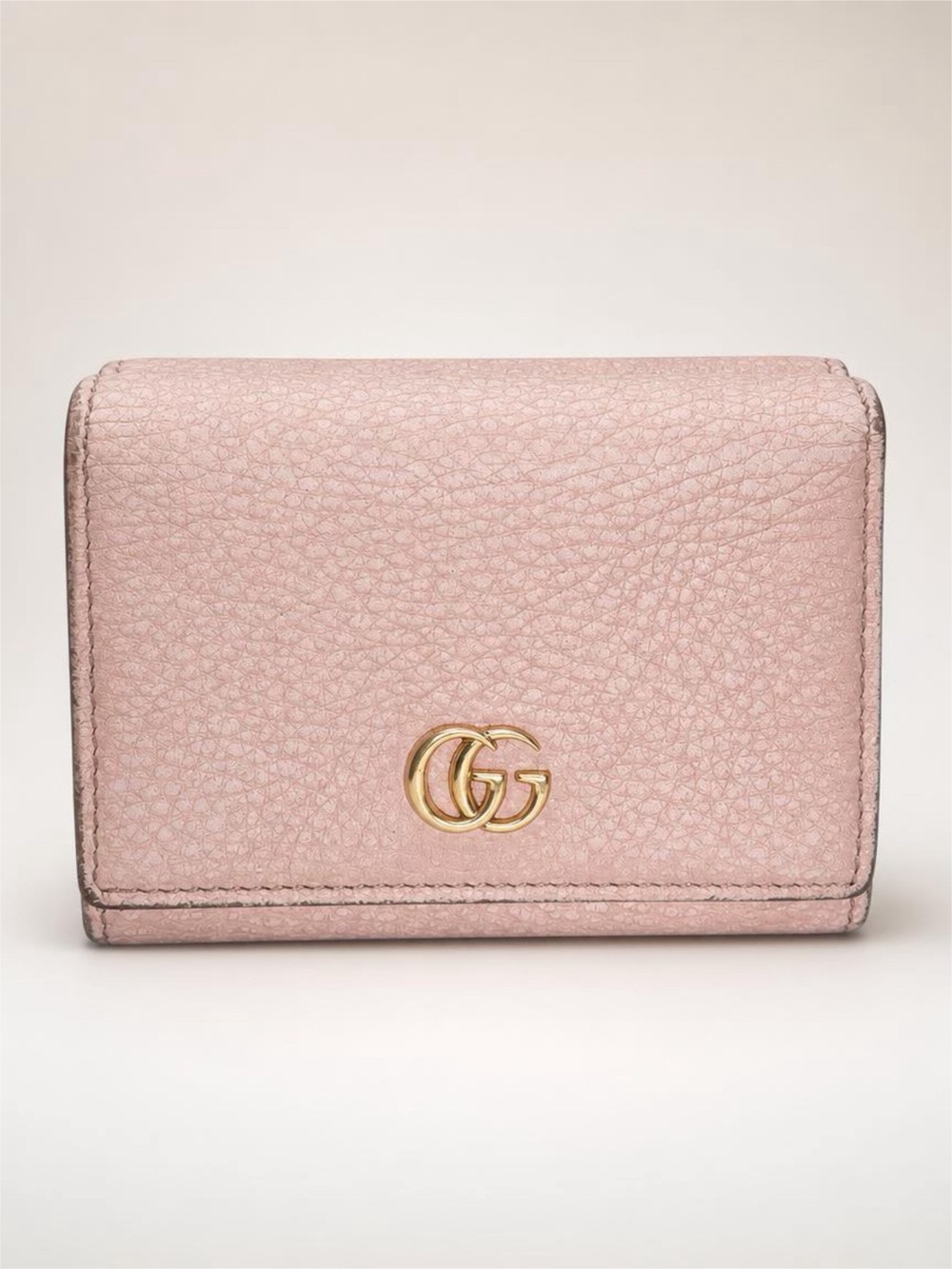 Gucci GG Marmont Pebbled Leather Wallet Blush Pink